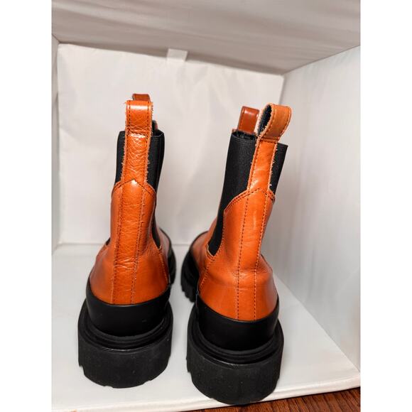 ALLSAINTS Harlee Tan Leather Chunky Chelsea Boots size 38 US 7 - Picture 4 of 8